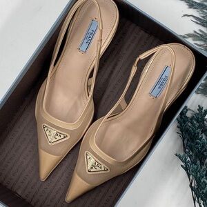 Prada Mesh Slingback Heels